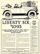 1916 Original Liberty Six Ad. Dominant Features List. Nice Illustration. Detroit picture