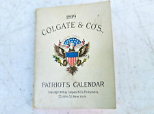 1899 Colgate & Co PATRIOT'S Calendar Miniature Book 1-3/4