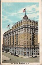Vintage Washington DC Postcard THE RALEIGH HOTEL Street View c1920s picture