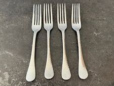 4 pieces Ginkgo Lafayette 18/0 Stainless 360 Flatware Hammered Small Fork ~7 in picture