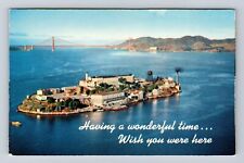 San Francisco CA-California, Alcatraz Island, San Francisco Bay Vintage Postcard picture