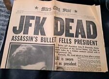 John F. Kennedy Assassinated Miles City Star Newspaper November 22 1963 Vintage picture