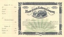 Monte Cristo Railway Co. - Washington Unissued Railroad Stock Certificate - Bran picture
