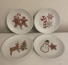 One Hundred 80 Degrees Set of 4 Melamine Christmas Cookie Plates 7.5