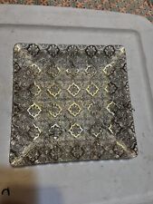 Vintage Georges Briard IBERIA 22K Gold Glass Tray MCM Scarce 9-3/4