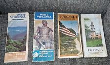 Vintage West Virginia & Virginia Paper Road Maps 1970's - 1980's  picture