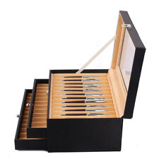 36 Slot Fountain Pen Holder Leather Display Case Organizer Collector Storage Box picture