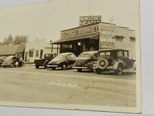 Vtg 1940’s Lewiston Michigan RPPC Al’s Cash Market Louie’s Barber Farmer Peet’s  picture