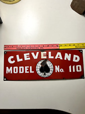 Vintage CLEVELAND Model 110 Metal SIGN Advertising Machinery Excavator Gas & Oil picture