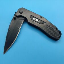 USED DeWalt 8-in. Heavy Duty Carbon Fiber Folding Pocket Knife Gray Black a picture