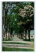 1918 Summer Street Tree Lined Charlestown New Hampshire NH Antique Postcard picture
