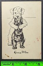 Vintage 1880's Guess Who Dog Terrier Play Peekaboo Trade Card picture