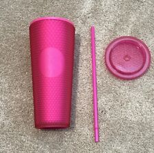 Starbucks Summer 2021 24oz Venti Hot Pink Studded Tumbler with Straw picture