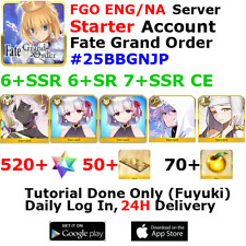 [ENG/NA][INST] FGO / Fate Grand Order Starter Account 6+SSR 50+Tix 520+SQ #25BB picture