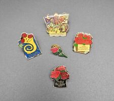 1989 1990s Portland Rose Festival Backpack Hat Lapel Pins & Single Red Rose Lot picture