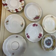 Antique/Vintage Assorted Rose Themed Saucers Various Brands ,Sizes (7) picture