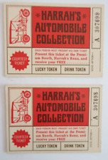 Harrah's Automobile Collection Pair of Courtesy Tickets 1968 Reno Lucky Token picture