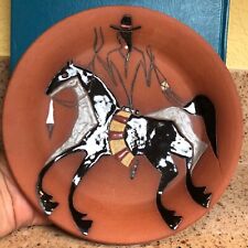 Glen LaFontaine Art Pottery Plate Horse Signed Native American Chippewa/Cree picture