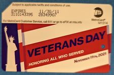 Veterans Day - NYC MetroCard, Expired-Mint Condition picture