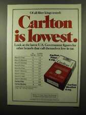 1975 Carlton Cigarettes Ad - Of All Filter Kings picture