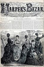 Harper's Bazar Newspaper 9-19-1874 LADIES VICTORIAN GIRLS LADIES DRESSES FASHION picture