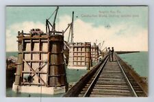 Knight's Key FL-Florida, Construction Works, Concrete Piers Vintage Postcard picture