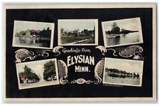 1910 Greetings From River Lake Elysian Minnesota MN Vintage Multiview Postcard picture