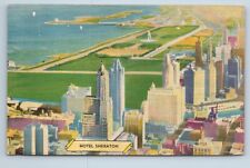 Postcard Hotel Sheraton The Hallmark of Hospitality Aerial View Chicago Illinois picture