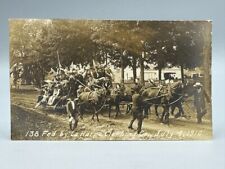 1910 LA HARPE Illinois JULY 4th CELEBRATION Mule Team Real PHOTO Postcard RPPC picture