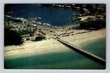 Clearwater Beach FL-Florida, Aerial View Fishing Pier, Marina, Vintage Postcard picture