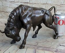 Large Bronze Stock Market Wall Street Bull Bullish Sculpture Modern Art Statue picture