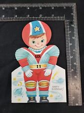Vintage Unused Birthday Card Football Player Color & Fold  USA picture