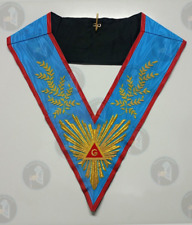 Masonic AASR Scottish Rite Worshipfull Master Collar GOLDEN RED HAND EMBROIDERED picture