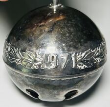 Wallace Limited Edition Annual Silver Sleigh Bell Ornament 25th Year 1971-1995 picture