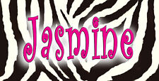 Hot Pink Zebra Design Decal Sticker Personalize Name Text Any Color 3.5