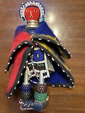 12” Vintage Ndebele Tribal South  African Beaded Face Initiation Doll Folk Art picture