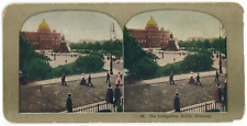 c1890's Colorized Stereoview Card Showing The Lustgarten in Berlin Germany picture