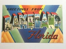 Postcard Large Letter Greetings FL Lakeland Florida Points of Interest picture