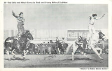 Stryker's Rodeo Gloss Series Postcard 22 Tad & Mitzi Lucas Trick Riding Cowgirl picture