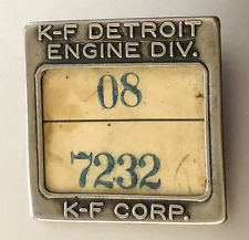 Rare KAISER-FRAZER Automotive Employee Badge: Detroit Engine Div; Acq'd W/O Jeep picture