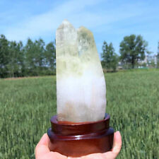 970g Natural yellow crystal Obelisk Carved Quartz Crystal Wand Point picture