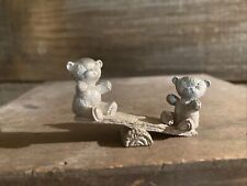 Vintage 1983 Pewter Figurine Teddy Bear On See Saw Spoontiques 319 picture