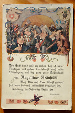 drinking, monkey, Augustiner Brewery Bräu Salzburg postcard circa 1905 picture