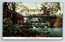 c1907 DB Postcard Schenectady NY Mill Streem Bridge Scenic Litho-Chrome picture