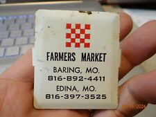 Vintage Advertising Receipt Clip Farmers Market Edina MO Baring MO Purina Look picture