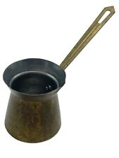 VTG Cooper Brass Turkish Melting Pot Hand Hammered Long Handle Tin Stamped 3 picture