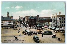 1908 Public Square North Main Streetcar Exterior View Street Lima Ohio Postcard picture