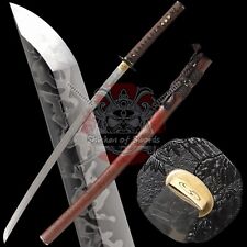 Hand Forged Katana Clay Tempered L6 Hitatsura Hamon Samurai Sword Razor Sharp picture