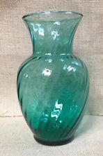 Vintage Light Green Swirl Illusions Glass Vase picture