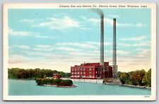 Waterloo Iowa~Citizens Gas & Electric Co Power Plant~Vintage Linen Postcard picture